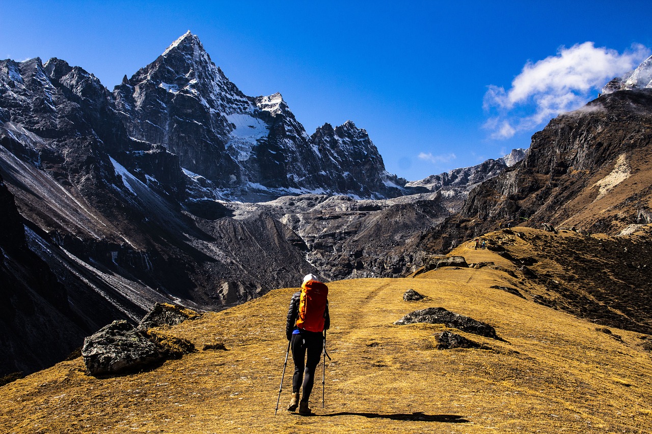 Trekking in the Himalaya of Nepal.